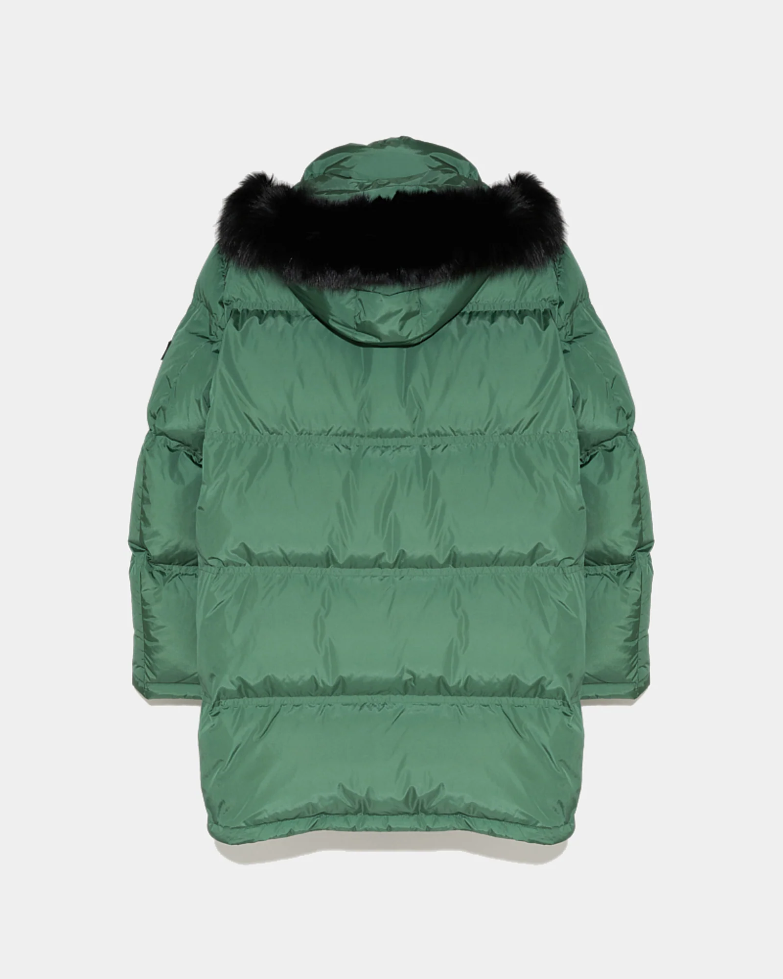 Long Hooded down jacket with fox fur K - Imagen 2