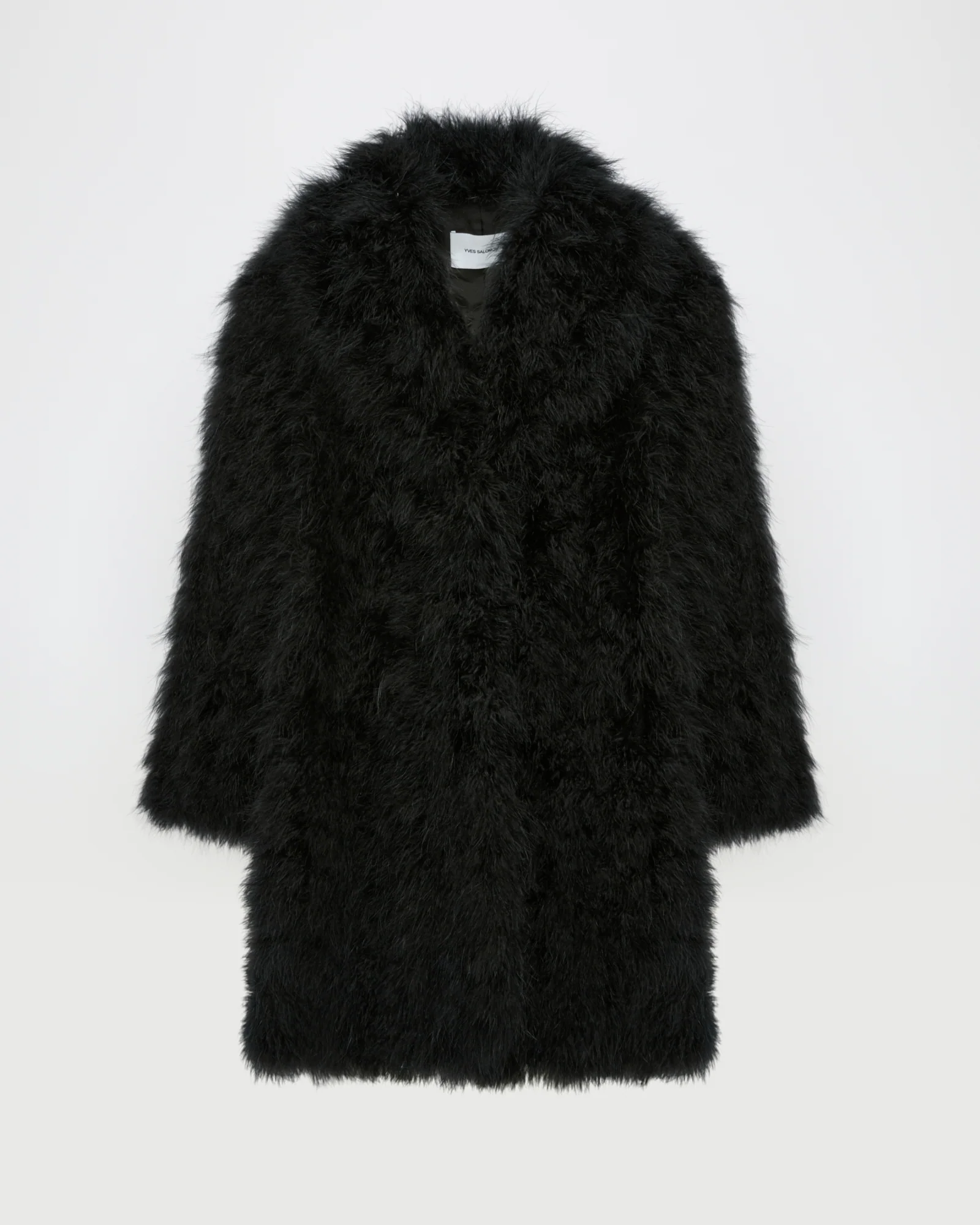 Feather shawl collar coat K - Imagen 3