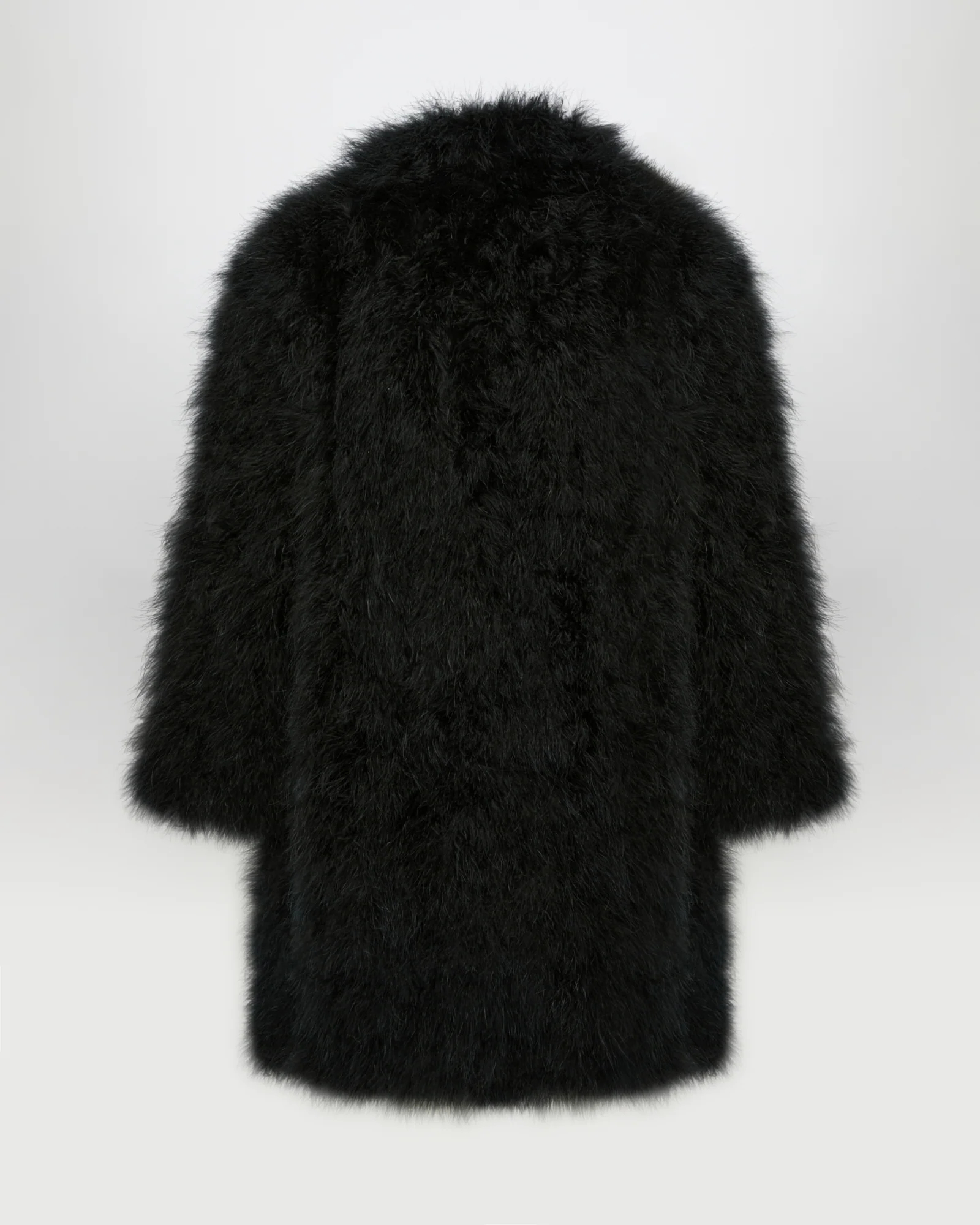 Feather shawl collar coat K - Imagen 4