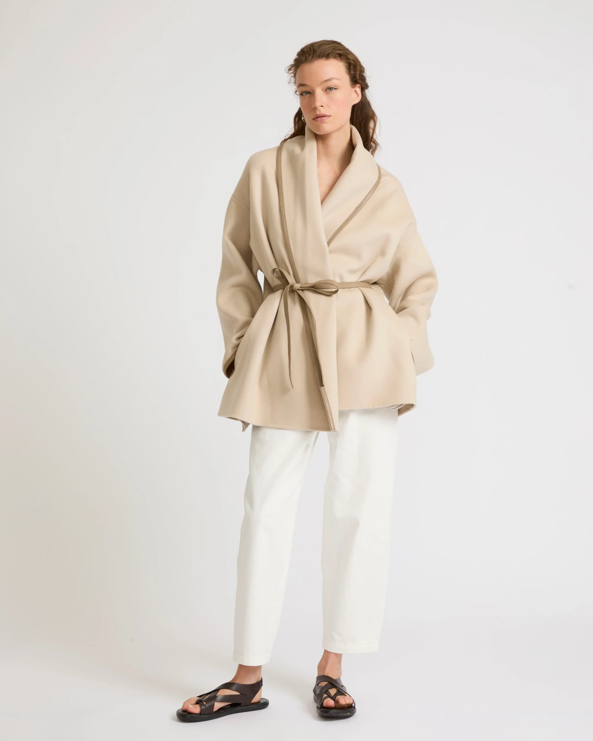 Double-sided wool-blend draped jacket A - Imagen 2