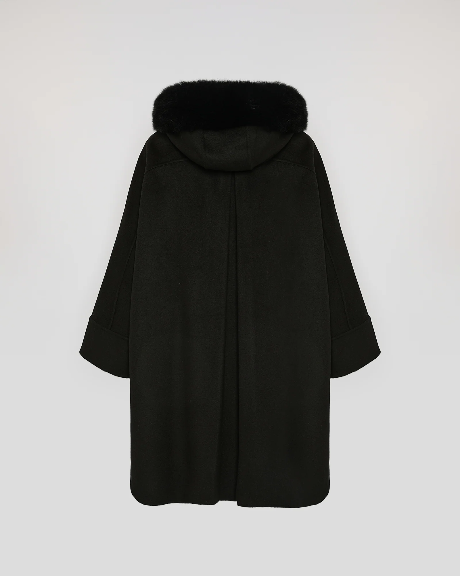 Cashmere blend hooded cape with fox trim M - Imagen 7