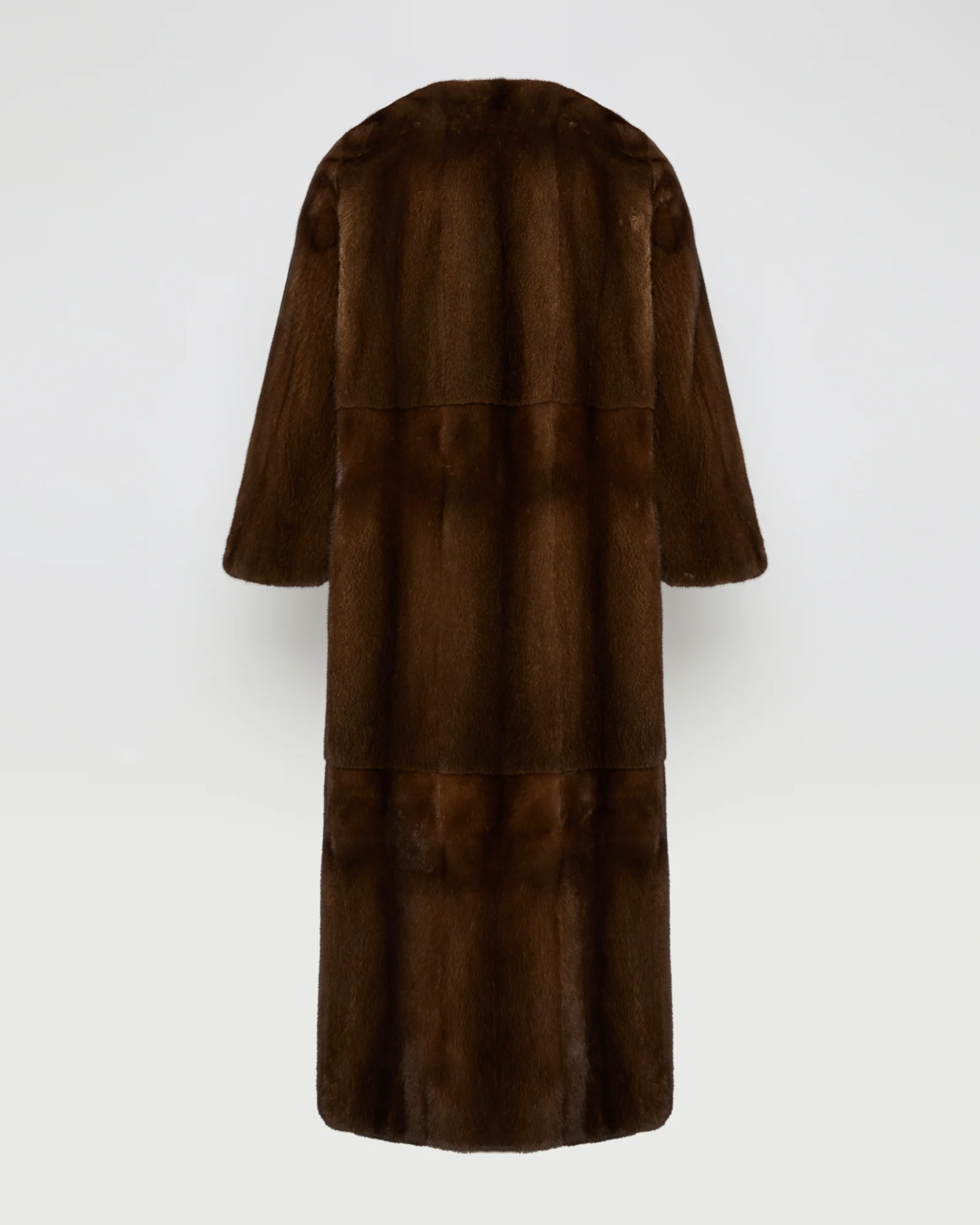 Maxi belted coat in long-haired mink fur C - Imagen 6