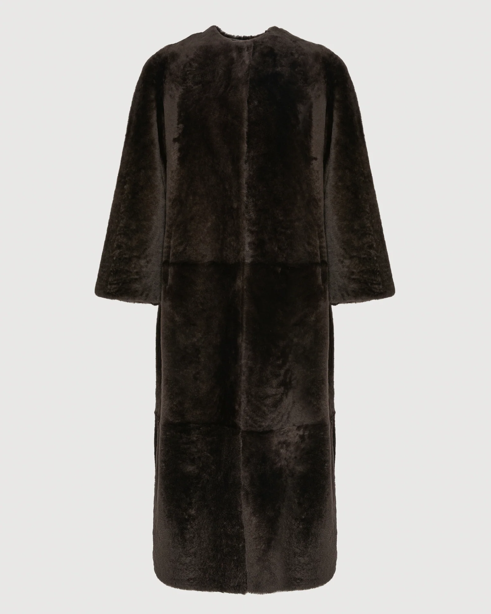 Extra long draped lambskin shearling coat F - Imagen 5